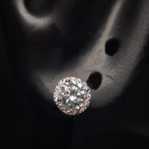 Aro cuadrado de moissanita VVS1 con circones en plata 925